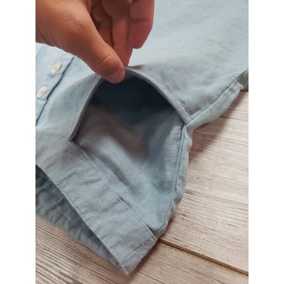 EUC GODDESS GEAR Organic Linen Pants Blue Lagenlook Boho Made in the USA size L - Picture 2 of 5